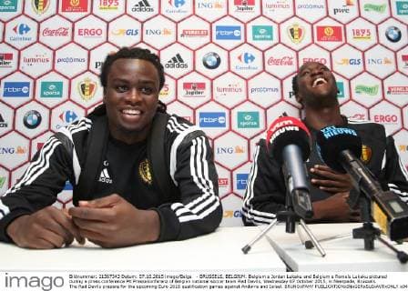 - BRUSSELS, BELGIUM: Belgium s Jordan Lukaku and Belgium s Romelu Lukaku pictured during a press conference PK Pressekonferenz of Belgian national soccer team Red Devils, Wednesday 07 October 2015, in Neerpede, Brussels. The Red Devils prepare for the upcoming Euro 2016 qualification games against Andorra and Israel. BRUNOxFAHY  x04716158x