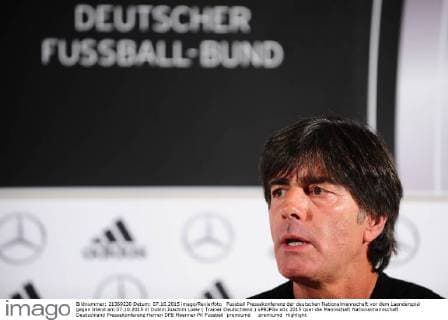Fussball Pressekonferenz der deutschen Nationalmannschaft vor dem Laenderspiel gegen Irland am 07.10.2015 in Dublin Joachim Loew ( Trainer Deutschland ) xPBJPGx