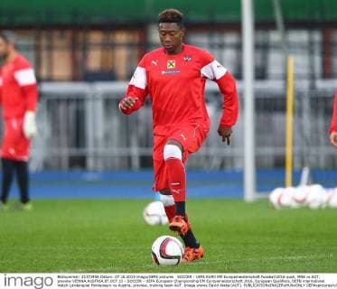 SOCCER - UEFA EURO EM Europameisterschaft Fussball 2016 quali, MNE vs AUT, preview VIENNA,AUSTRIA,07.OCT.15 - SOCCER - UEFA European Championship EM Europameisterschaft 2016, European Qualifiers, OEFB international match Länderspiel Montenegro vs Austria, preview, training team AUT. Image shows David Alaba (AUT). GEPAxpictures xChristianxOrt