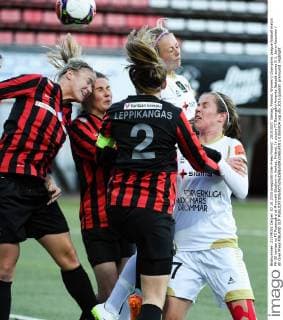 20151007, Vantaa, Finland. Women s Champions League football match PK-35 Vantaa vs FC Roseng?rd at Myymaki Stadium in Vantaa, Fniland. In picture FC Roseng?rd Amanda Ilestedt scores 0-1. Jarno Kuusinen All Over Press FINLAND OUT  1.03555924