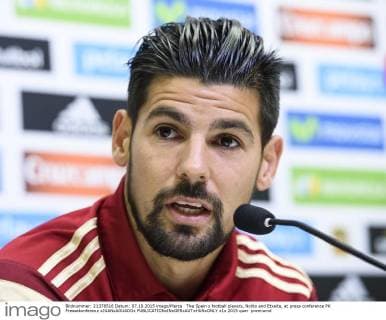 The Spain s football players, Nolito and Etxeita, at press conference PK Pressekonferenz xJUANxAGUADOx 