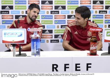 The Spain s football players, Nolito and Etxeita, at press conference PK Pressekonferenz xJUANxAGUADOx 