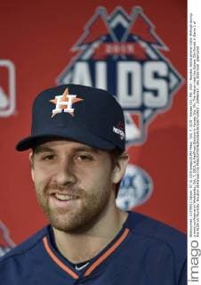 Oct. 7, 2015 - Kansas City, MO, USA - Houston Astros pitcher Collin McHugh during a news conference on Wednesday, Oct. 7, 2015, at Kauffman Stadium in Kansas City, Mo. The Astros meet the Kansas City Royals in Game 1 of the ALDS on Thursday. Houston at Kansas City - ZUMAm67_