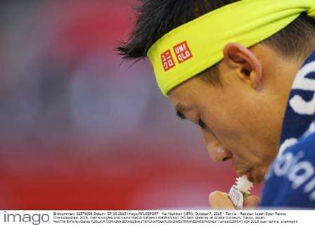 Kei Nishikori (JPN), October 7, 2015 - Tennis : Rakuten Japan Open Tennis Championships 2015, men s singles 2nd round match between Kei Nishikori 2-0 Sam Querrey at Ariake Coliseum, Tokyo, Japan. NoxThirdxPartyxSales  (umqa028484)
