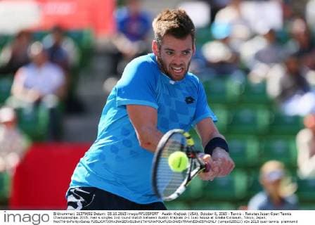 Austin Krajicek (USA), October 8, 2015 - Tennis : Rakuten Japan Open Tennis Championships 2015, men s singles 2nd round match between Austin Krajicek 2-1 Joao Sousa at Ariake Coliseum, Tokyo, Japan. NoxThirdxPartyxSales  (umqa028521)