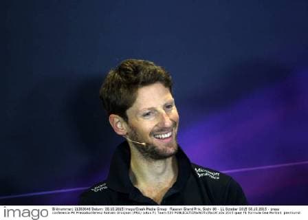 Russian Grand Prix, Sochi 08 - 11 October 2015 08.10.2015 - press conference PK Pressekonferenz Romain Grosjean (FRA) Lotus F1 Team E23 