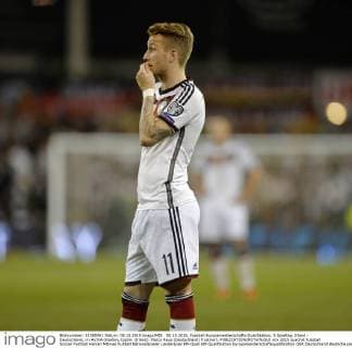 08.10.2015, Fussball Europameisterschafts-Qualifikation, 9.Spieltag, Irland - Deutschland, im AVIVA-Stadion, Dublin (Irland). Marco Reus (Deutschland) frustriert. 