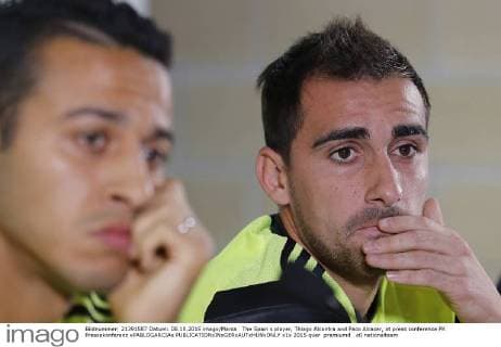 The Spain s player, Thiago Alcantra and Paco Alcacer, at press conference PK Pressekonferenz xPABLOGARCIAx 