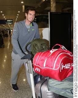 Andy Murray of Britain is pictured after arriving at the Shanghai Pudong International Airport in Shanghai, China, 9 October 2015. Andy Murray arrives at Shanghai for Shanghai Rolex Masters  pbu342436_11