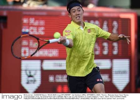 Kei Nishikori (JPN), OCTOBER 9, 2015 - Tennis : Rakuten Japan Open Tennis Championships 2015, the Quarterfinal match between Marin Cilic 1-2 Kei Nishikori at Ariake Coliseum, Tokyo, Japan. NoxThirdxPartyxSales  (dlra010902)