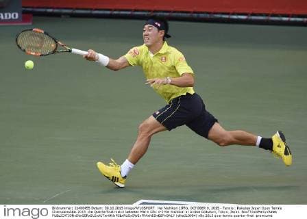 Kei Nishikori (JPN), OCTOBER 9, 2015 - Tennis : Rakuten Japan Open Tennis Championships 2015, the Quarterfinal match between Marin Cilic 1-2 Kei Nishikori at Ariake Coliseum, Tokyo, Japan. NoxThirdxPartyxSales  (dlra010904)