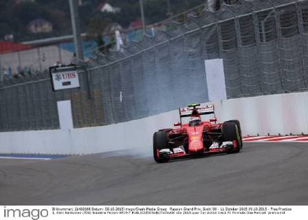 Russian Grand Prix, Sochi 08 - 11 October 2015 09.10.2015 - Free Practice 1, Kimi Raikkonen (FIN) Scuderia Ferrari SF15-T 