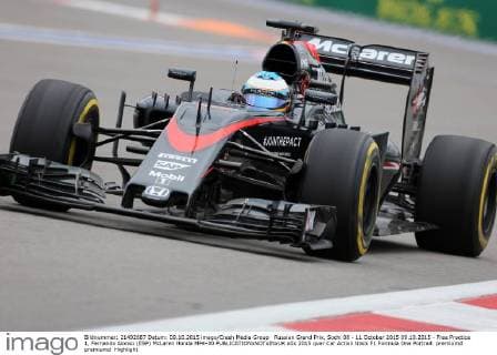 Russian Grand Prix, Sochi 08 - 11 October 2015 09.10.2015 - Free Practice 1, Fernando Alonso (ESP) McLaren Honda MP4-30 