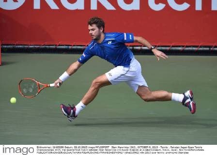Stan Wawrinka (SUI), OCTOBER 9, 2015 - Tennis : Rakuten Japan Open Tennis Championships 2015, the Quarterfinal match between Stan Wawrinka 2-0 Austin Krajicek at Ariake Coliseum, Tokyo, Japan. NoxThirdxPartyxSales  (dlra010962)