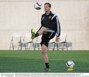 - ANDORRA LA VELLA, ANDORRA: Belgium s Jan Vertonghen pictured during a training session of Belgian national soccer team Red Devils, Friday 09 October 2015, in Andorra La Vella, Andorra. The Red Devils prepare for the upcoming Euro 2016 qualification games against Andorra and Israel. BENOITxDOPPAGNE  x04717422x