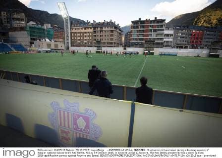- ANDORRA LA VELLA, ANDORRA: Illustration picture taken during a training session of Belgian national soccer team Red Devils, Friday 09 October 2015, in Andorra La Vella, Andorra. The Red Devils prepare for the upcoming Euro 2016 qualification games against Andorra and Israel. BENOITxDOPPAGNE  x04717419x