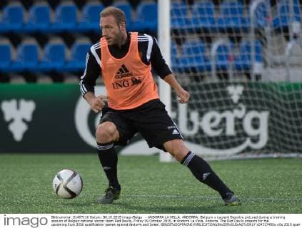 - ANDORRA LA VELLA, ANDORRA: Belgium s Laurent Depoitre pictured during a training session of Belgian national soccer team Red Devils, Friday 09 October 2015, in Andorra La Vella, Andorra. The Red Devils prepare for the upcoming Euro 2016 qualification games against Andorra and Israel. BENOITxDOPPAGNE  x04717450x
