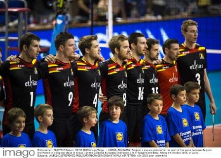 - VARNA, BULGARIA: Belgium s players pictured at the start of the game between Belgium and Poland in the group stage of Group C at the Volleybal European Championships in Bulgaria and Italy, Friday 09 October 2015, in Varna, Bulgaria. LAURIExDIEFFEMBACQ  x04717486x