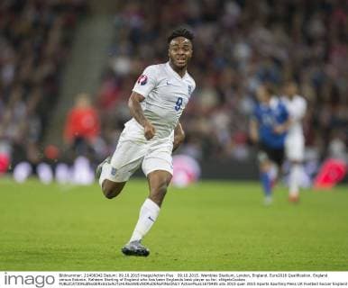 09.10.2015. Wembley Stadium, London, England. Euro2016 Qualification. England versus Estonia. Raheem Sterling of England who has been Englands best player so far. xNigelxCookex  ActionPlus11670485