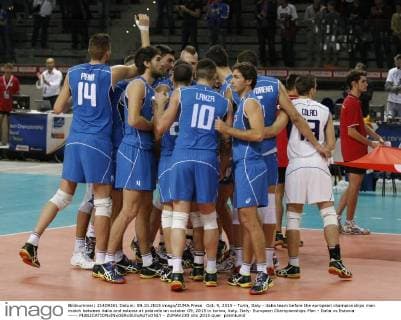 Oct. 9, 2015 - Turin, Italy - italia team before the european championships man match between italia and estonia at palavela on october 09, 2015 in torino, italy. Italy: European Championships Man - Italia vs Estonia -----  - ZUMAn230