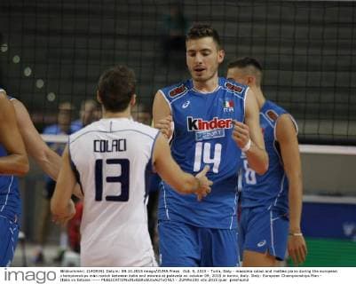 Oct. 9, 2015 - Turin, Italy - massimo colaci and matteo piano during the european championships man match between italia and estonia at palavela on october 09, 2015 in torino, italy. Italy: European Championships Man - Italia vs Estonia -----  - ZUMAn230