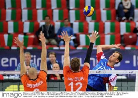 Aktuell Volleyball, EM, Tschechien - Niederlande Oct. 9, 2015 - Sofia, Bulgaria - First match of the Euro 2015 pool A between the teams of the Czech Republic and the Netherlands Sofia, Bulgaria, 09 Oktober 2015. Euro volley 2015: Czech Republic v Netherlands  - ZUMAn230