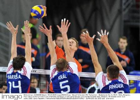Aktuell Volleyball, EM, Tschechien - Niederlande Oct. 9, 2015 - Sofia, Bulgaria - First match of the Euro 2015 pool A between the teams of the Czech Republic and the Netherlands Sofia, Bulgaria, 09 Oktober 2015. Euro volley 2015: Czech Republic v Netherlands  - ZUMAn230
