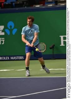 Andy Murray of Britain takes part in a training session in preparation for the 2015 Shanghai Rolex Masters tennis tournament in Shanghai, China, 10 October 2015. Andy Murray gears up for Shanghai Rolex Masters  20151010_08807