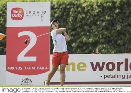 09 October 2015: Xi Yu Lin of China play a shot during the second round of the 2015 Sime Darby LPGA Golf Damen Malaysia at Kuala Lumpur Golf and Country Club in Kuala Lumpur, Malaysia. (Photo by Hazrin Yeob Men Shah Icon Sportswire) GOLF: OCT 09 LPGA - Sime Darby LPGA Malaysia - Second Round Icon3781510095944 EDITORIAL USE ONLY