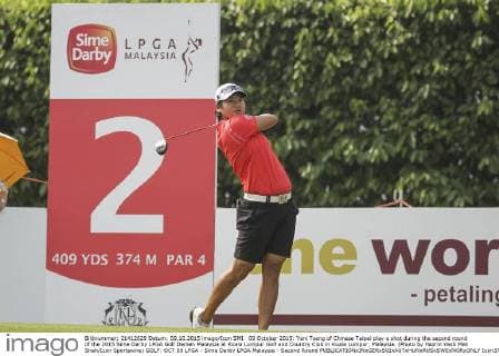 09 October 2015: Yani Tseng of Chinese Taipei play a shot during the second round of the 2015 Sime Darby LPGA Golf Damen Malaysia at Kuala Lumpur Golf and Country Club in Kuala Lumpur, Malaysia. (Photo by Hazrin Yeob Men Shah Icon Sportswire) GOLF: OCT 09 LPGA - Sime Darby LPGA Malaysia - Second Round Icon3781510095958 EDITORIAL USE ONLY