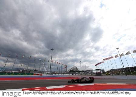 Russian Grand Prix, Sochi 08 - 11 October 2015 10.10.2015 - Free Practice 3, Romain Grosjean (FRA) Lotus F1 Team E23 