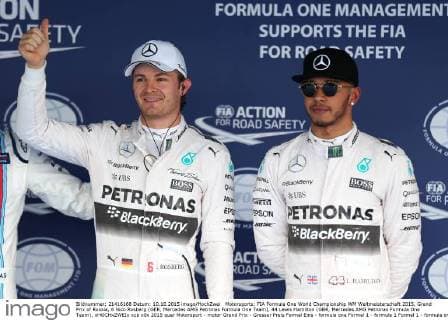 Motorsports: FIA Formula One World Championship WM Weltmeisterschaft 2015, Grand Prix of Russia, 6 Nico Rosberg (GER, Mercedes AMG Petronas Formula One Team), 44 Lewis Hamilton (GBR, Mercedes AMG Petronas Formula One Team), xHOCHxZWEIx