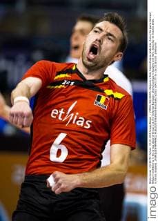 - VARNA, BULGARIA: Belgium s Stijn Dejonckheere celebrates during the game between Belgium and Belarus in the group stage of Group C at the Volleybal European Championships in Bulgaria and Italy, Saturday 10 October 2015, in Varna, Bulgaria. LAURIExDIEFFEMBACQ  x04717772x