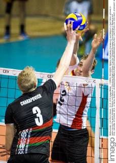 - VARNA, BULGARIA: Belarus Viachaslau Charapovich and Belgium s Sam Deroo pictured in action during the game between Belgium and Belarus in the group stage of Group C at the Volleybal European Championships in Bulgaria and Italy, Saturday 10 October 2015, in Varna, Bulgaria. LAURIExDIEFFEMBACQ  x04717814x