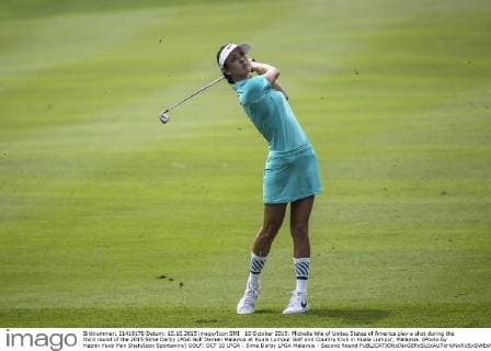 10 October 2015: Michelle Wie of Unites States of America play a shot during the third round of the 2015 Sime Darby LPGA Golf Damen Malaysia at Kuala Lumpur Golf and Country Club in Kuala Lumpur, Malaysia. (Photo by Hazrin Yeob Men Shah Icon Sportswire) GOLF: OCT 10 LPGA - Sime Darby LPGA Malaysia - Second Round Icon3781510108017 EDITORIAL USE ONLY