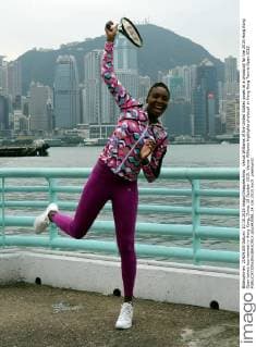 Venus Williams of the United States poses at a photocall for the 2015 Hong Kong Open tennis tournament in Hong Kong, China, 10 October 2015. Venus Williams highlights photocall at Hong Kong Tennis Open 2015  pbu343088_24