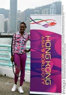 Venus Williams of the United States poses at a photocall for the 2015 Hong Kong Open tennis tournament in Hong Kong, China, 10 October 2015. Venus Williams highlights photocall at Hong Kong Tennis Open 2015  pbu343088_26