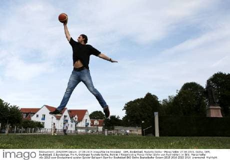 GER, Basketball, Rockets Gotha - Marco Völler 27.08.2015, Gotha, GER, Basketball, 2.Bundesliga, Pro A, Oettinger Rockets Gotha, Porträt Fotoshooting Marco Völler (Sohn von Rudi Völler) im Bild: Marco Völler
