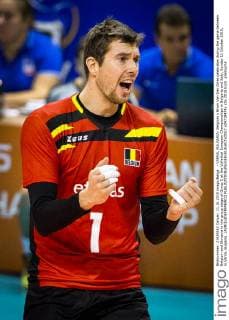 - VARNA, BULGARIA: Belgium s Bram Van Den Dries celebrates during the game between Belgium and Slovania in the group stage of Group C at the Volleybal European Championships in Bulgaria and Italy, Sunday 11 October 2015, in Varna, Bulgaria. LAURIExDIEFFEMBACQ  x04718474x