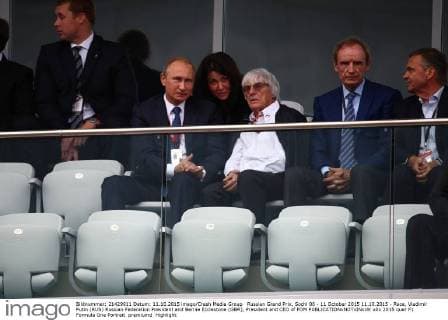 Russian Grand Prix, Sochi 08 - 11 October 2015 11.10.2015 - Race, Vladimir Putin (RUS) Russian Federation President and Bernie Ecclestone (GBR), President and CEO of FOM 