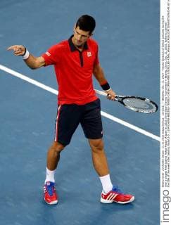 (151011) -- BEIJING, Oct. 11, 2015 -- Novak Djokovic of Serbia gestures during the men s singles final against Rafael Nadal of Spain at 2015 China Open Tennis Tournament in Beijing, China, Oct. 11, 2015. Djokovic claimed the title of the event after beating Nadal 2-0. ) (SP)CHINA-BEIJING-TENNIS-CHINA OPEN-MEN S SINGLES-FINAL WangxLili 