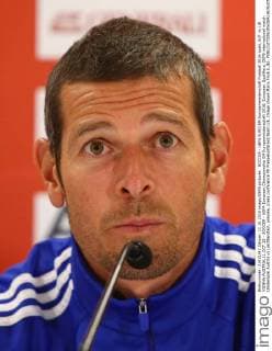 SOCCER - UEFA EURO EM Europameisterschaft Fussball 2016 quali, AUT vs LIE VIENNA,AUSTRIA,11.OCT.15 - SOCCER - UEFA European Championship EM Europameisterschaft 2016, European Qualifiers, OEFB international match Länderspiel Austria vs Liechtenstein, preview, press conference PK Pressekonferenz team LIE. Image shows Mario Frick (LIE). GEPAxpictures xChristianxOrt