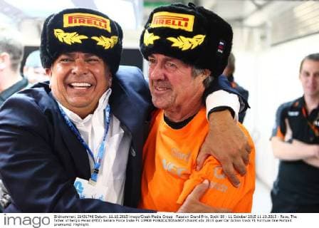 Russian Grand Prix, Sochi 08 - 11 October 2015 11.10.2015 - Race, The father of Sergio Perez (MEX) Sahara Force India F1 VJM08 
