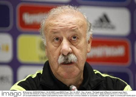 Oct. 11, 2015 - Kiev, Ukraine - The head coach of Spanish national soccer team VICENTE DEL BOSQUE during the press conference PK Pressekonferenz in Kiev, Ukraine, 11 October 2015. Spain will face Ukraine in a UEFA EURO EM Europameisterschaft Fussball 2016 qualifying soccer match at Kiev s Olympic Stadium on 12 October. SOCCER 2015 - Spain vs Ukraine,UEFA EURO 2016 QUALIFICATION - ZUMAg194