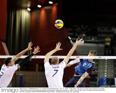 Oct. 11, 2015 - Turin, Italy - the wall of croatia team during the european championships man match between estonia and croatia at palavela on october 11, 2015 in torino, italy. Italy: European Championships Man - Estonia vs Croatia  - ZUMAn230