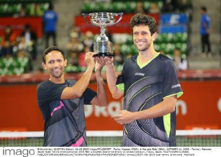 Raven Klaasen (RSA), & Marcelo Melo (BRA), OCTOBER 11, 2015 - Tennis : Rakuten Japan Open Tennis Championships 2015 Men s Doubles Award Ceremony at Ariake Coliseum, Tokyo, Japan. NoxThirdxPartyxSales  (mrva115037)