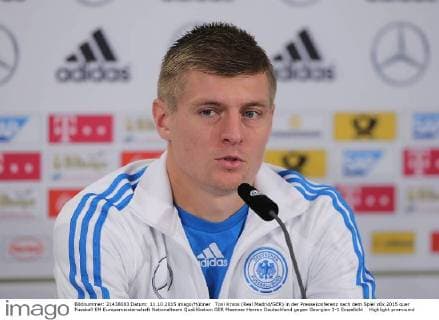 Toni Kroos (Real Madrid GER) in der Pressekonferenz nach dem Spiel