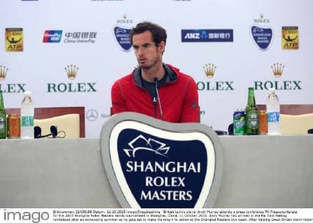 British tennis player Andy Murray attends a press conference PK Pressekonferenz for the 2015 Shanghai Rolex Masters tennis tournament in Shanghai, China, 11 October 2015. Andy Murray has arrived in the Far East feeling revitalised after an exhausting summer as he gets set to make his return to action at the Shanghai Masters this week. After helping Great Britain claim victory against Australia in the Davis Cup semi-finals last month, Murray took a break and opted to play just one tournament during the Asia swing this year, a contrast to the three he packed in last year as he chased a place at the ATP Tennis Herren World Tour Finals. This year, the British No.1 has already booked his place in next month s event at the O2 Arena and looks likely to play despite his initial concerns over the proximity of the Davis Cup final away on indoor clay against Belgium which follows a week later. Andy Murray back up to No.2 as he prepares for return in Shanghai  pbu343627_07