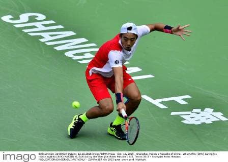 Oct. 12, 2015 - Shanghai, People s Republic of China - ZE ZHANG (CHN) during his match against (SVK) MARTIN KLIZAN during the Shanghai Rolex Masters 2015. Tennis 2015 - Shanghai Rolex Masters  - ZUMAm119