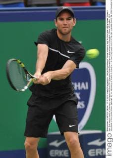 Adrian Mannarino of France returns a shot to John Isner of the United States in their first round match of the men s singles during the 2015 Shanghai Rolex Masters tennis tournament in Shanghai, China, 12 October 2015. John Isner of the United States defeated Adrian Mannarino of France 2-0 (6-1 6-2) in their first round match of the men s singles during the 2015 Shanghai Rolex Masters tennis tournament in Shanghai, China, 12 October 2015. Nick Kyrgios knocks out Andreas Haider-Maurer at Shanghai Rolex Masters  pbu344018_05